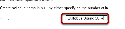 Type in title for the syllabus.